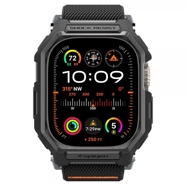 Spigen Apple Watch Ultra 49mm ranneke ja suojakotelo Lite Fit Pro Matte Black