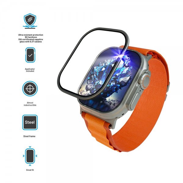 Kiinteä Apple Watch Ultra 49 mm -näytönsuoja Sapphire