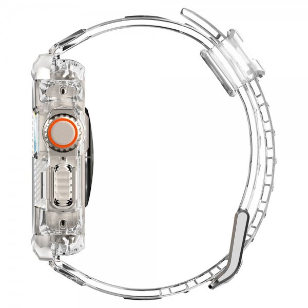 Spigen Apple Watch Ultra 49mm ranneke ja suojakotelo Rugged Armor Pro Crystal Clear