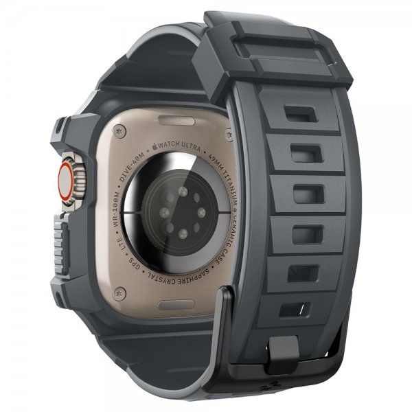 Spigen Apple Watch Ultra 49mm ranneke ja suojakotelo Rugged Armor Pro Dark Gray