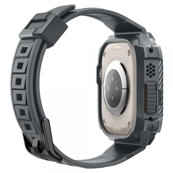 Spigen Apple Watch Ultra 49mm ranneke ja suojakotelo Rugged Armor Pro Dark Gray