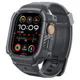 Spigen Apple Watch Ultra 49mm ranneke ja suojakotelo Rugged Armor Pro Dark Gray