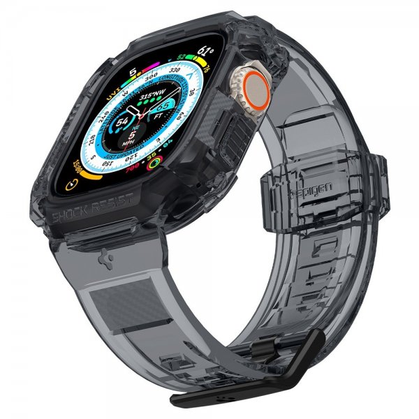 Spigen Apple Watch Ultra 49 mm ranneke ja suojakotelo Rugged Armor Pro Space Crystal