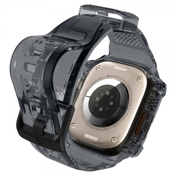 Spigen Apple Watch Ultra 49 mm ranneke ja suojakotelo Rugged Armor Pro Space Crystal