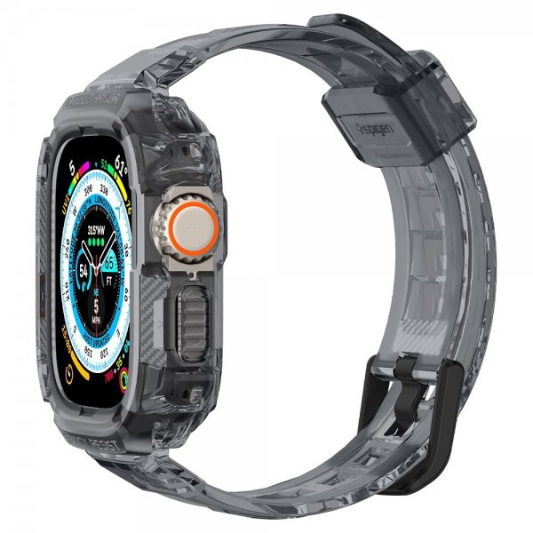 Spigen Apple Watch Ultra 49 mm ranneke ja suojakotelo Rugged Armor Pro Space Crystal