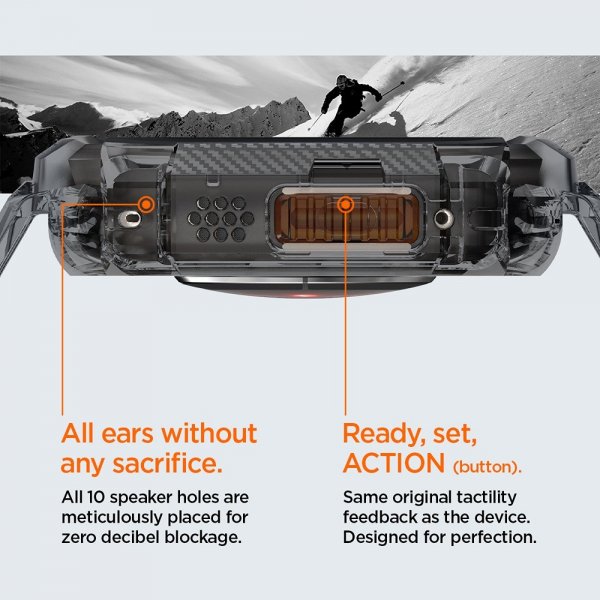 Spigen Apple Watch Ultra 49 mm ranneke ja suojakotelo Rugged Armor Pro Space Crystal