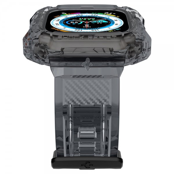 Spigen Apple Watch Ultra 49 mm ranneke ja suojakotelo Rugged Armor Pro Space Crystal