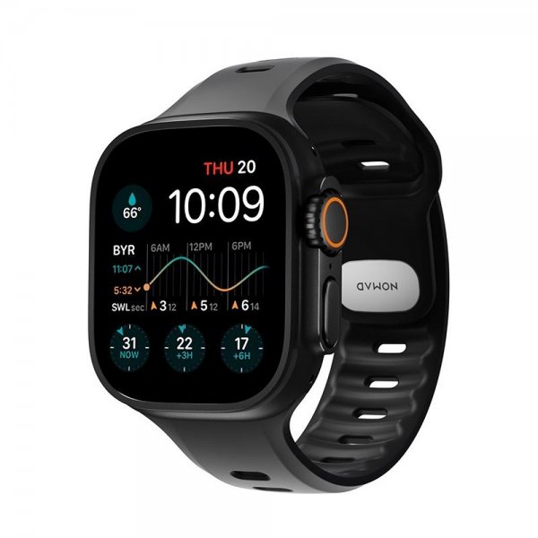 Nomad Apple Watch Ultra 49mm ranneke Tempo Band Musta