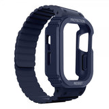 Apple Watch Ultra 49mm ranneke ja suojakotelo, silikonia, magneettikiinnitys, sininen