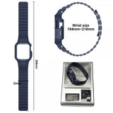 Apple Watch Ultra 49mm ranneke ja suojakotelo, silikonia, magneettikiinnitys, sininen