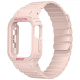 Apple Watch Ultra 49 mm ranneke kuorella, silikoni, magneettisuljenta, vaaleanpunainen