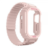 Apple Watch Ultra 49 mm ranneke kuorella, silikoni, magneettisuljenta, vaaleanpunainen