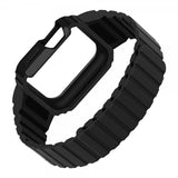 Apple Watch Ultra 49mm ranneke ja kuori, silikoni, magneettikiinnitys, musta