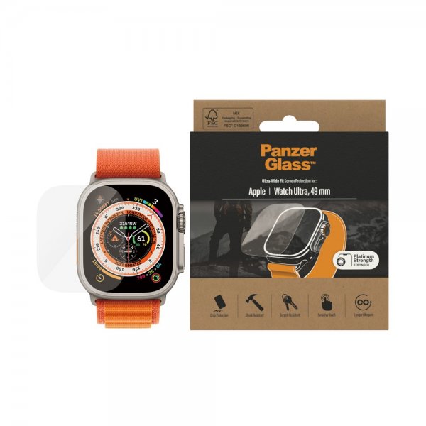 PanzerGlass Apple Watch Ultra 49 mm -näytönsuoja Ultra-Wide Fit