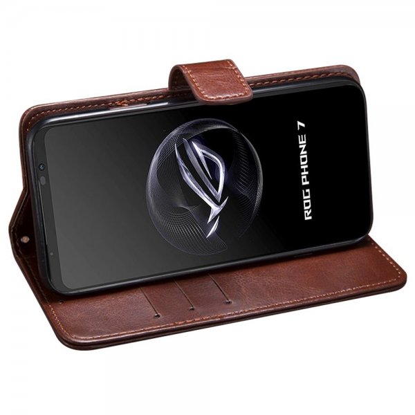 Asus ROG Phone 7 -suojakuori, nahkakuvio, musta