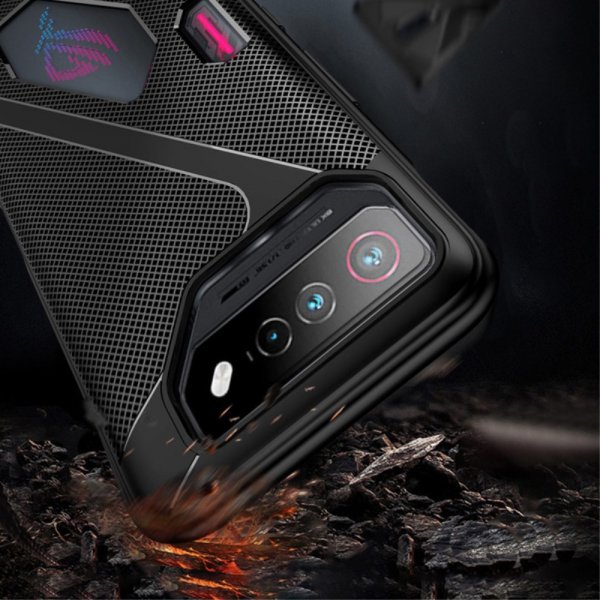 Asus ROG Phone 7 -kuori, tekstuuri, musta