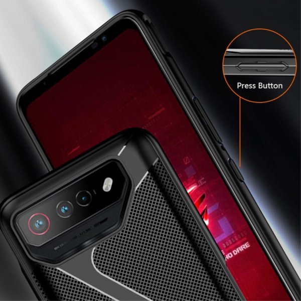 Asus ROG Phone 7 -kuori, tekstuuri, musta