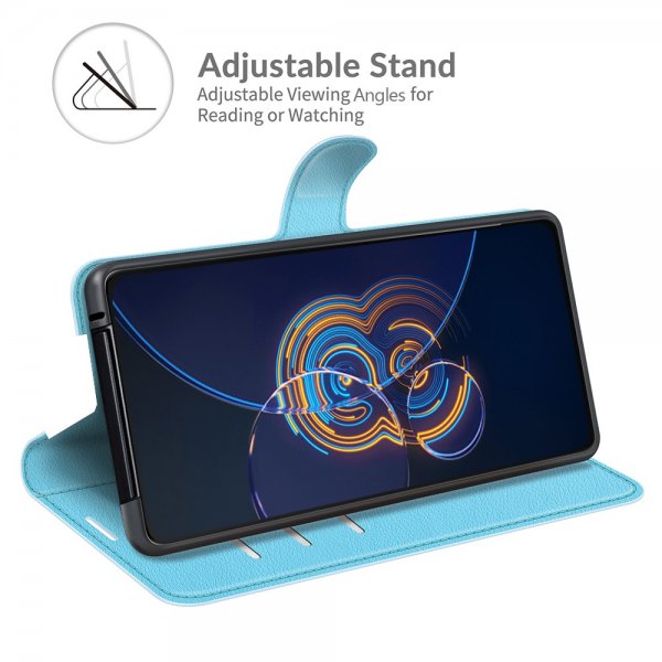 Asus Zenfone 8 Flip Kotelo Litsi Sininen