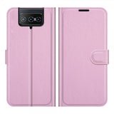 Asus Zenfone 8 Flip Lompakkokotelo Litchi Pink