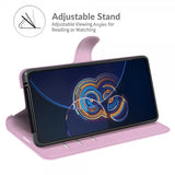Asus Zenfone 8 Flip Lompakkokotelo Litchi Pink