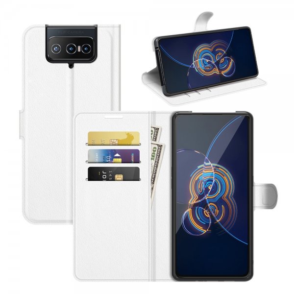 Asus Zenfone 8 Flip Litsi Valkoinen Kotelo
