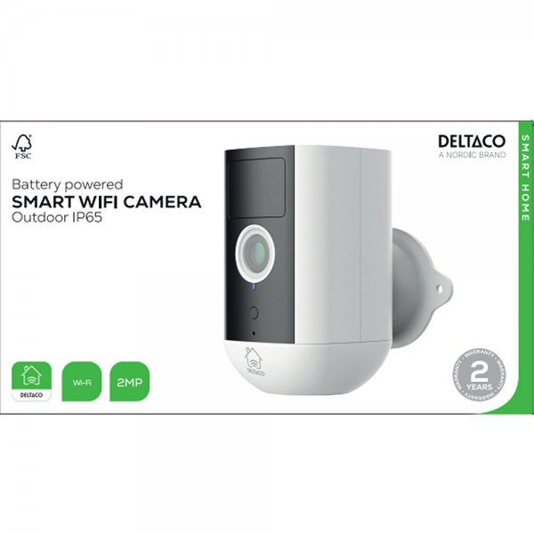 Deltaco Smart Home Akkukäyttöinen WiFi-kamera IP54