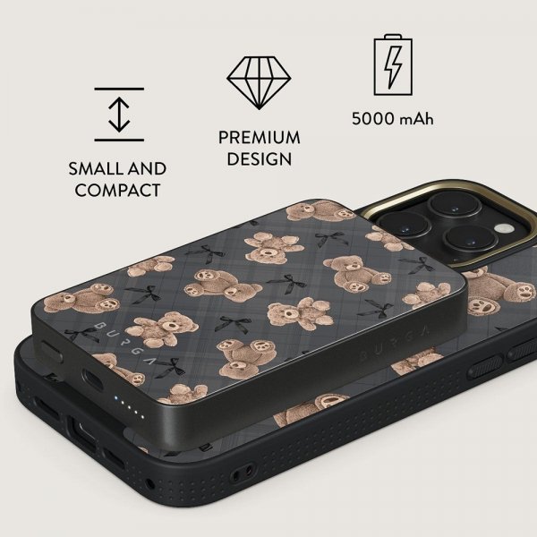 Burga Powerbank MagSafe 5000 mAh BFF Metallinharmaa