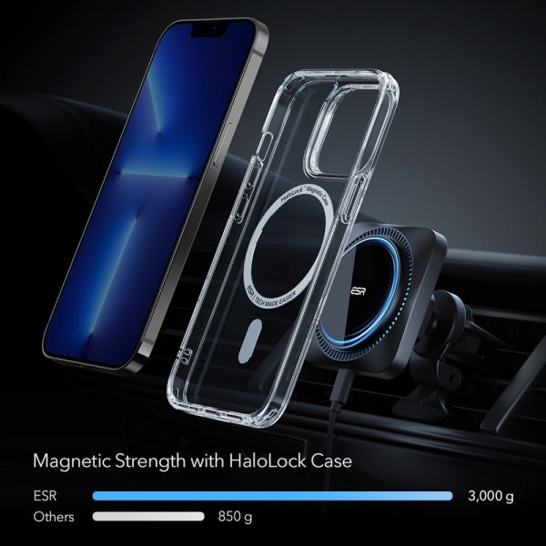 ESR Autoteline HaloLock Wireless Car Charger MagSafe