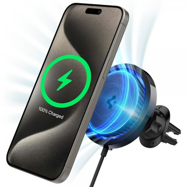 Spigen Autoteline langattomalla latauksella OneTap Pro 3 CryoMax MagFit Air Vent