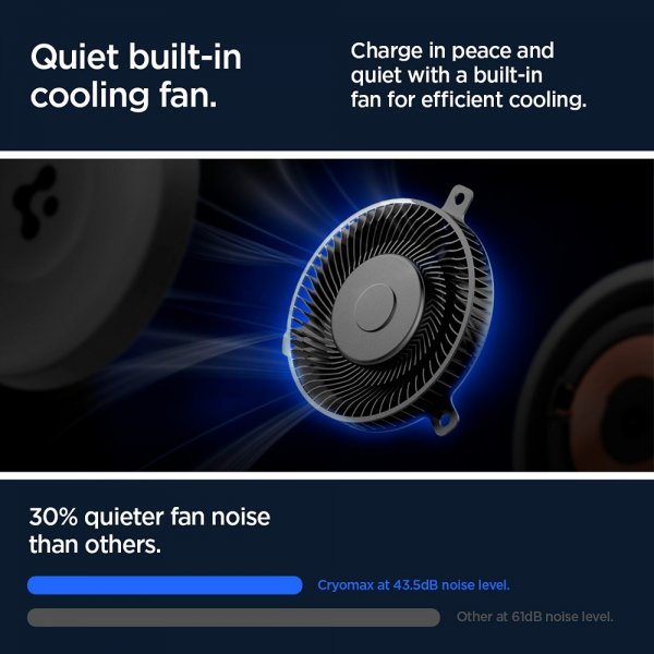 Spigen Autoteline langattomalla latauksella OneTap Pro 3 CryoMax MagFit Air Vent
