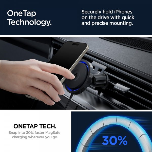 Spigen Autoteline langattomalla latauksella OneTap Pro 3 CryoMax MagFit Air Vent Hook