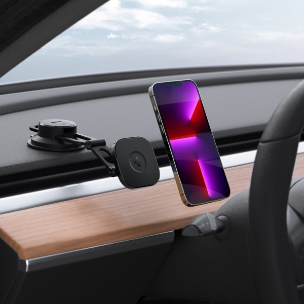 Spigen autoteline OneTap 3 Dashboard Mount MagSafe musta