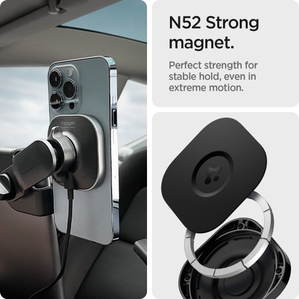 Spigen autoteline langattomalla OneTap Pro -latauksella, Screen Car Mount, Tesla MagFit