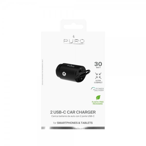 Puro Billaddare 2 USB-C Bilsladdare 30W