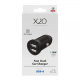 X2O autolaturi 2x12W USB-A Musta