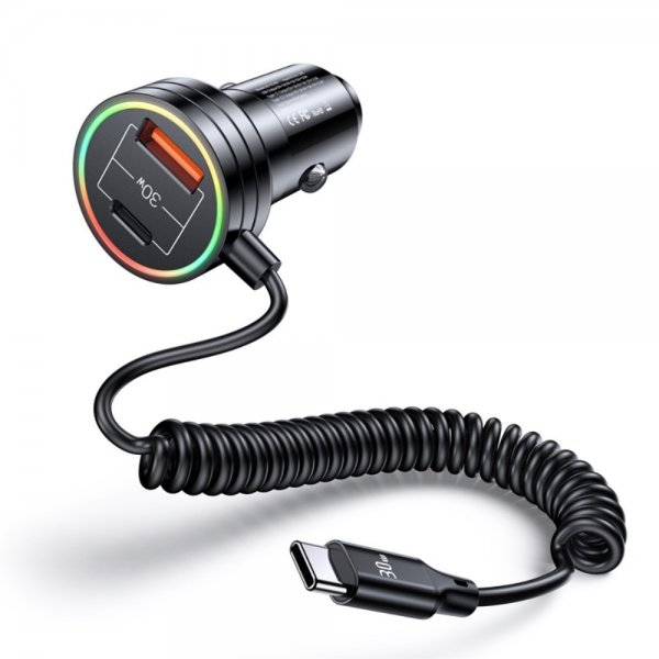 USAMS Autolaturi 60W Autolaturi jousikaapelilla