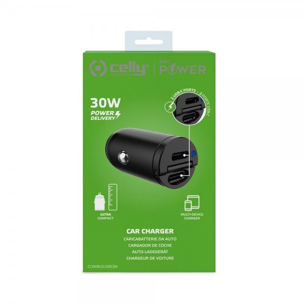 Celly Autolaturi CCMINI 2 USB-C 30W