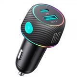 Joyroom autolaturi CCN01 60W Autolaturi valopainikkeella USB-A USB-C