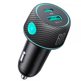 Joyroom autolaturi CCN01 60W Autolaturi valopainikkeella USB-A USB-C