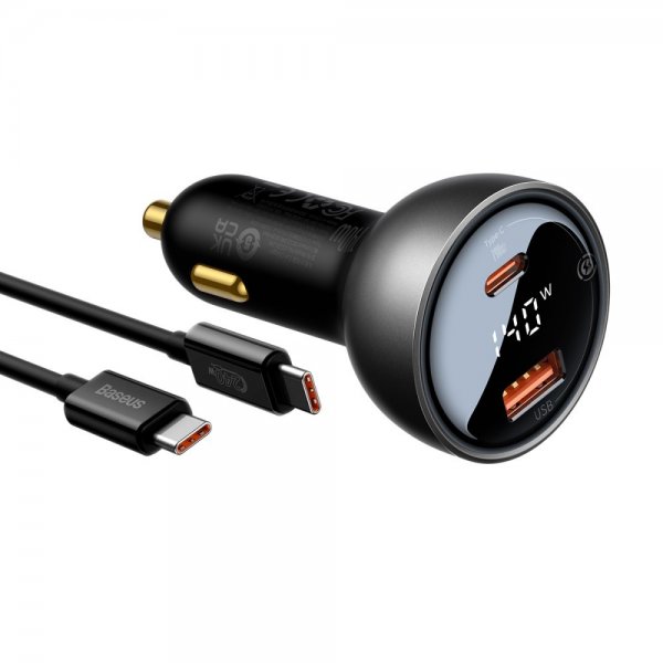 Baseus Autolaturi Digitaalinäyttö PD3.1 Dual Cast Pikalaturi 140W