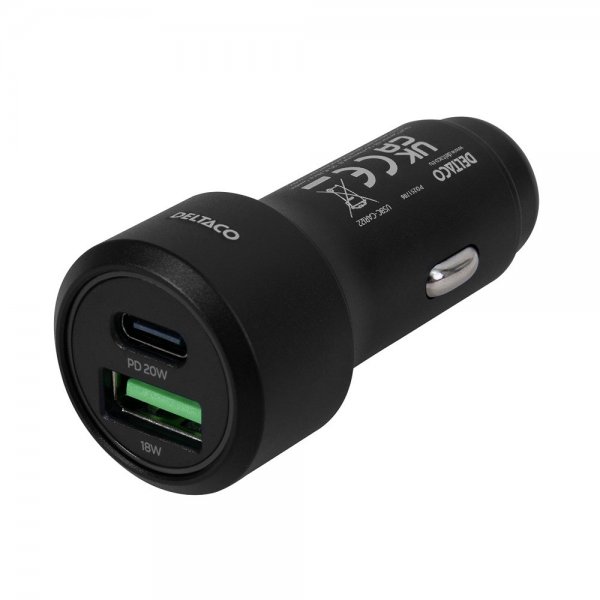 Deltaco Autolaturi Pikalataus Dual USB -autolaturi