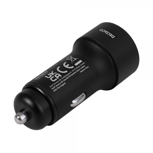Deltaco Autolaturi Pikalataus Dual USB -autolaturi
