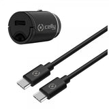 Celly-autolaturi USB-C-kaapelilla CCMINITYPEC 20W, musta