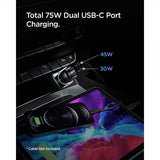 Spigen autolaturi PowerArc ArcStation Dual Port 75W musta