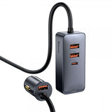 Baseus Autolaturi Share Together 120W 3 USB-A & 1 USB-C Musta