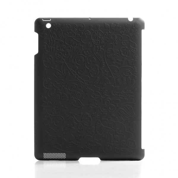 Bluelounge iPad 9.7 (sukupolvet 2/3/4) Kukka-kuvioitu suojakuori musta