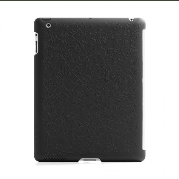Bluelounge iPad 9.7 (sukupolvet 2/3/4) Kukka-kuvioitu suojakuori musta
