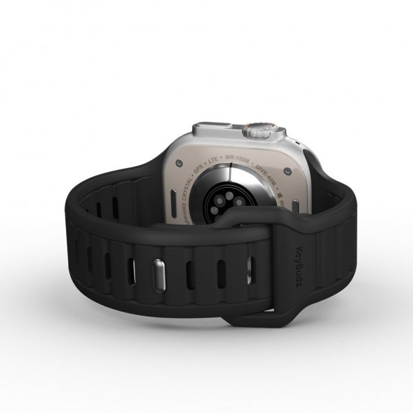 KeyBudz Apple Watch 44/45/46mm/Apple Watch Ultra -ranneke Journey Carbon Black