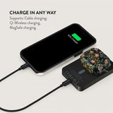 Burga Powerbank MagSafe 5000 mAh Bloomy Garden Metallinharmaa