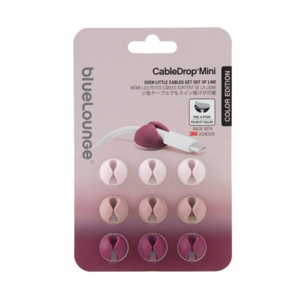 Bluelounge CableDrop Mini Ombre – 9 kpl vaaleanpunainen